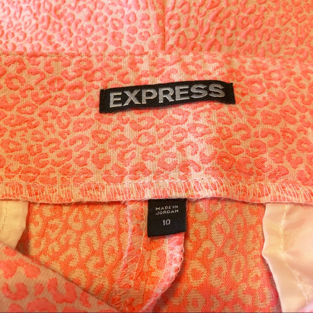 Express Nude and Neon Leopard Print Dress Shorts - Picture 5 of 7